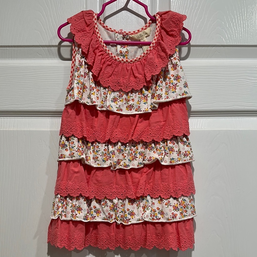 Matilda Jane Floral and Coral Ruffle Shirt